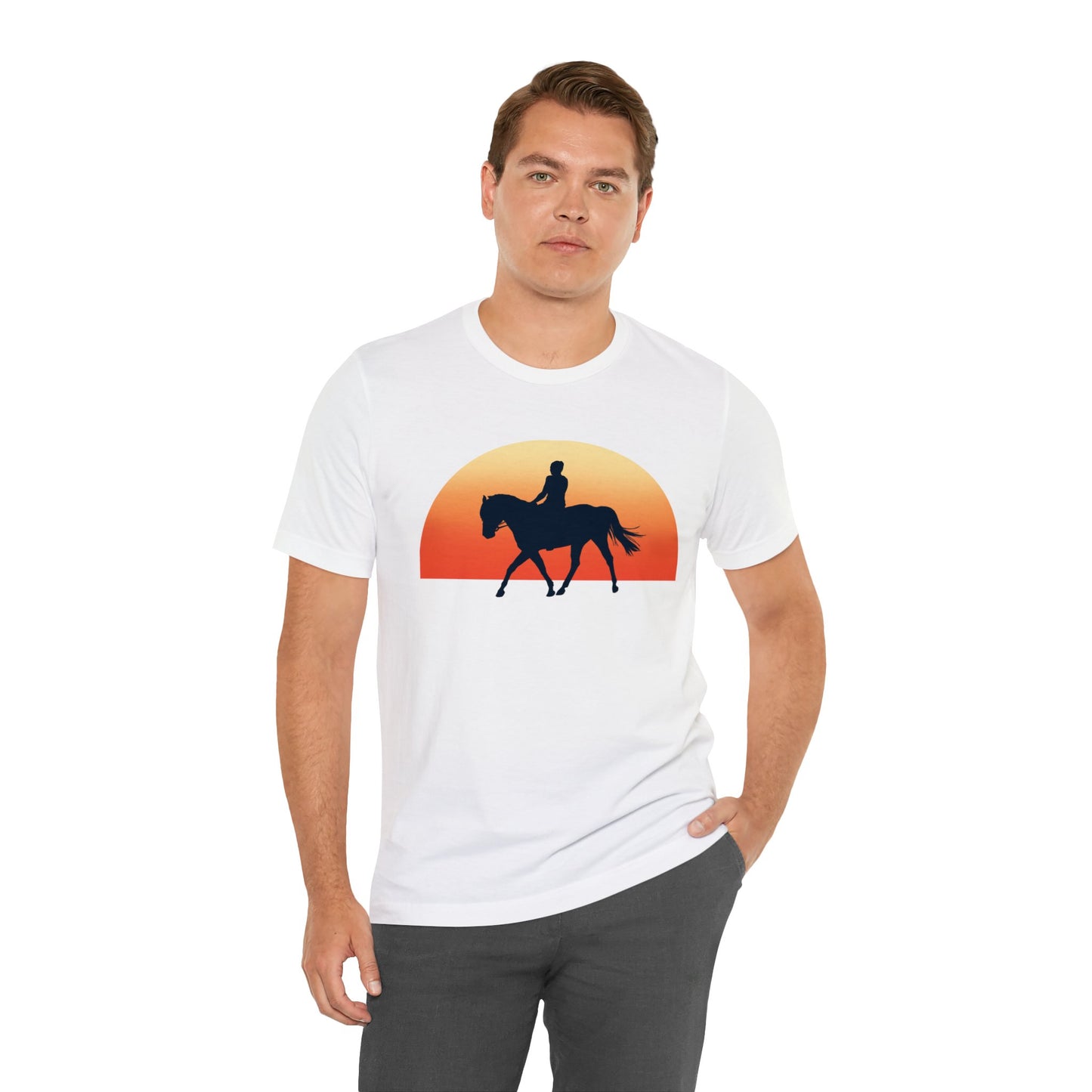 Horse Sunset - Unisex Short Sleeve Jersey Tee