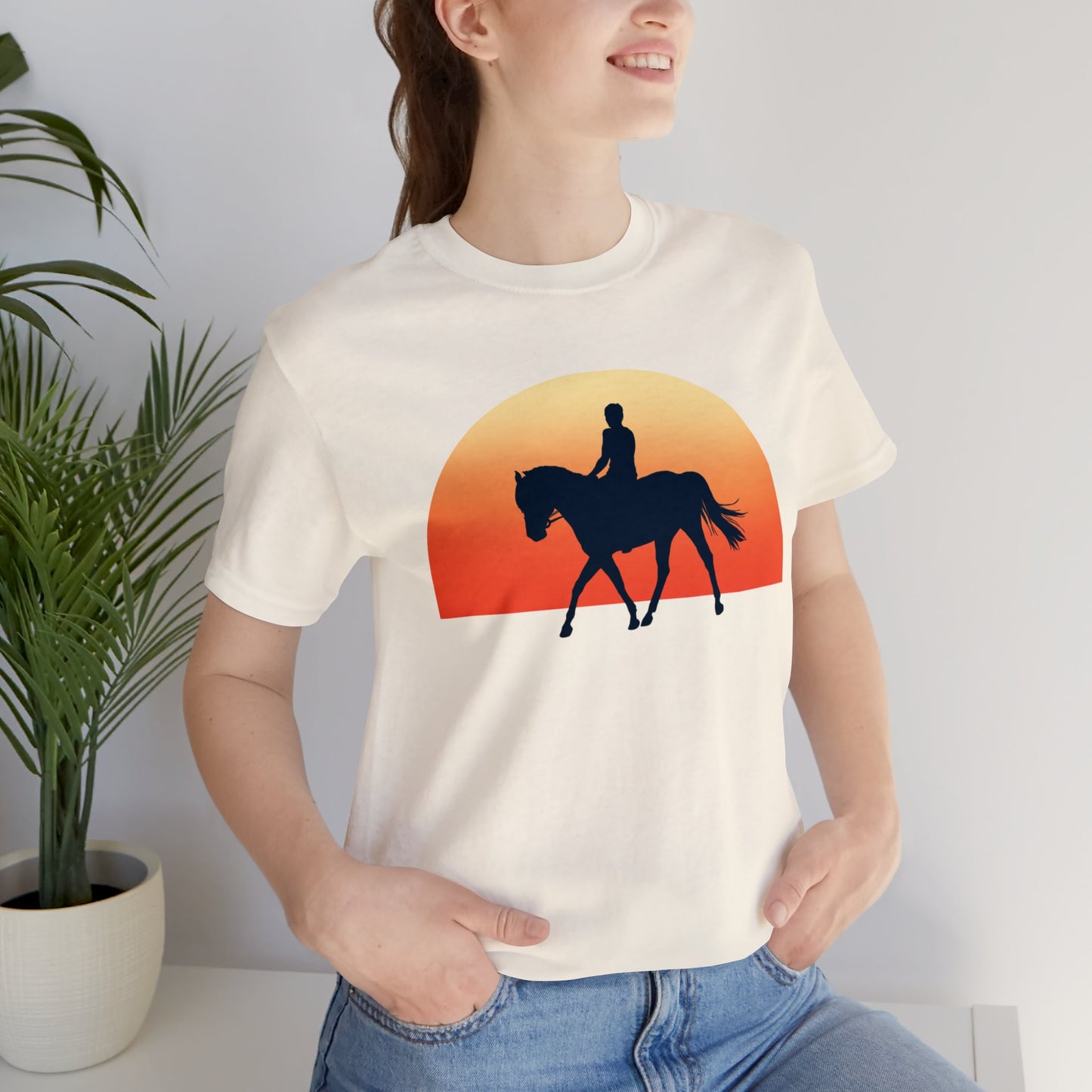 Horse Sunset - Unisex Short Sleeve Jersey Tee