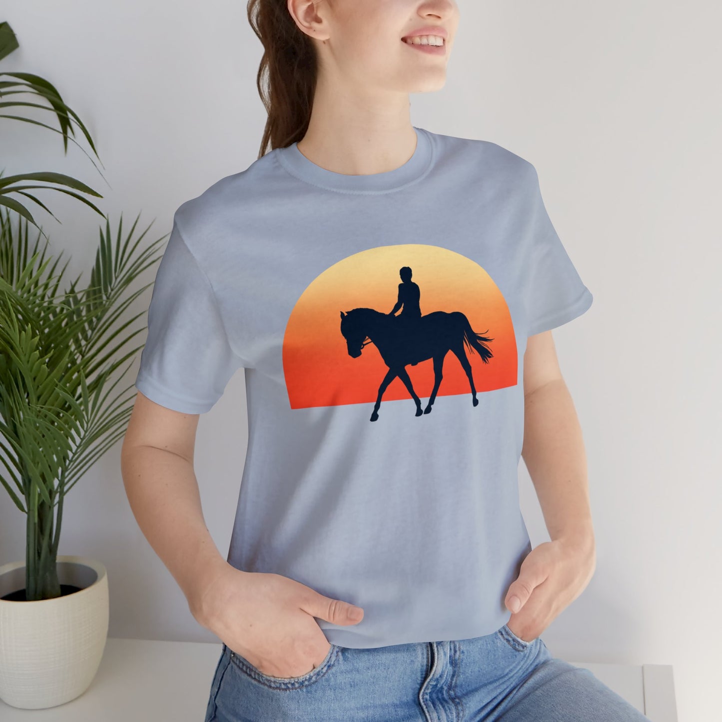 Horse Sunset - Unisex Short Sleeve Jersey Tee