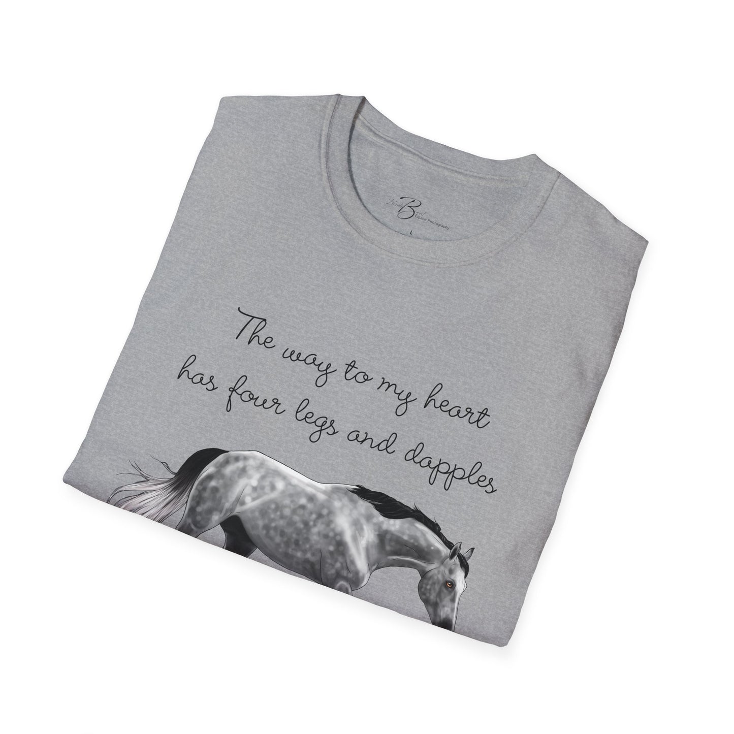 The Way To My Heart - Dappled Grey - Horse Lover T-Shirt - Color Specific