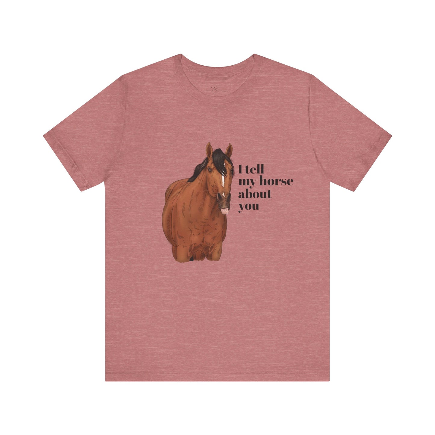 I tell my horse about you - Unisex Short Sleeve Jersey Tee