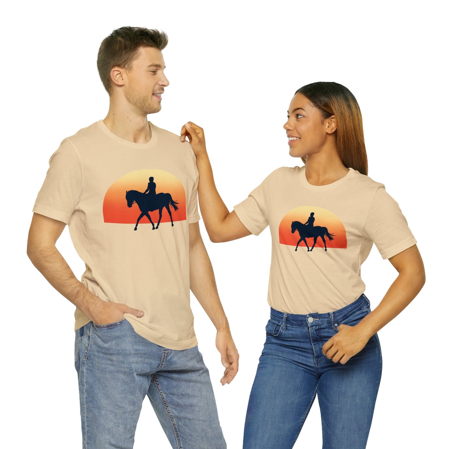 Horse Sunset - Unisex Short Sleeve Jersey Tee