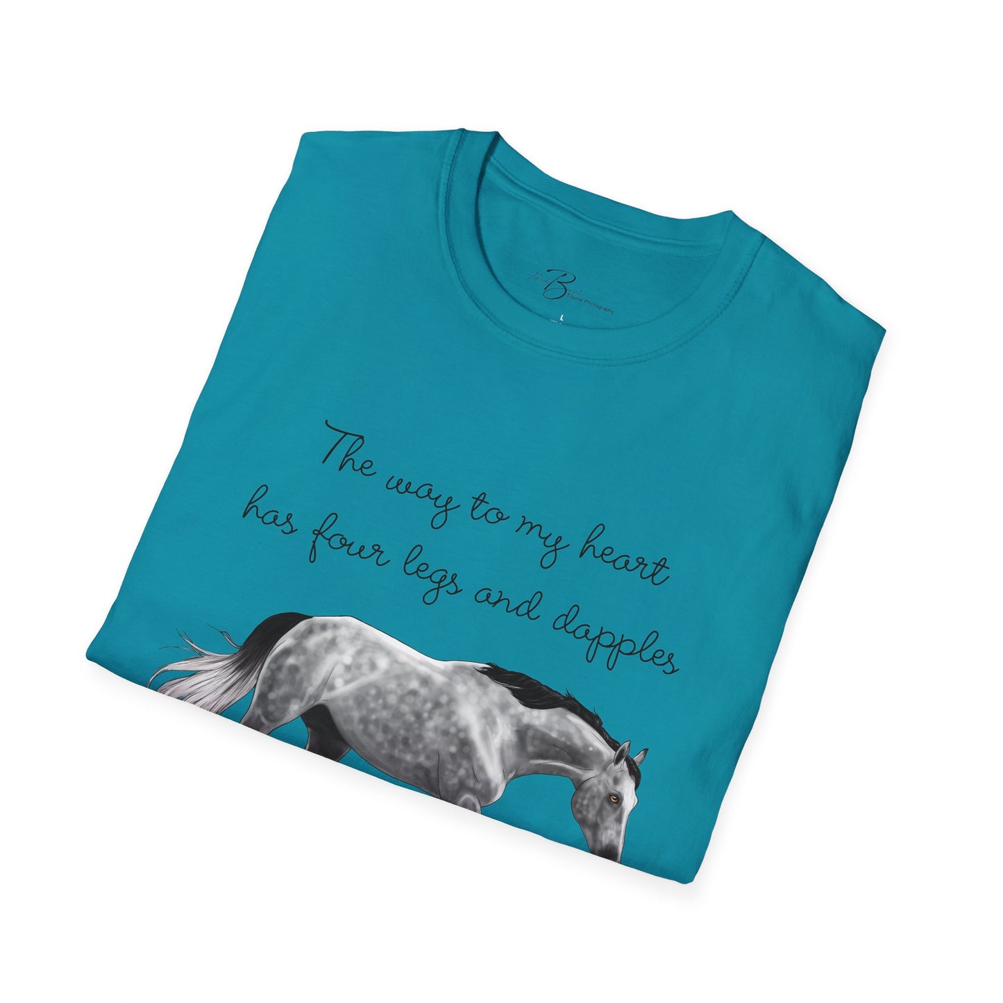 The Way To My Heart - Dappled Grey - Horse Lover T-Shirt - Color Specific