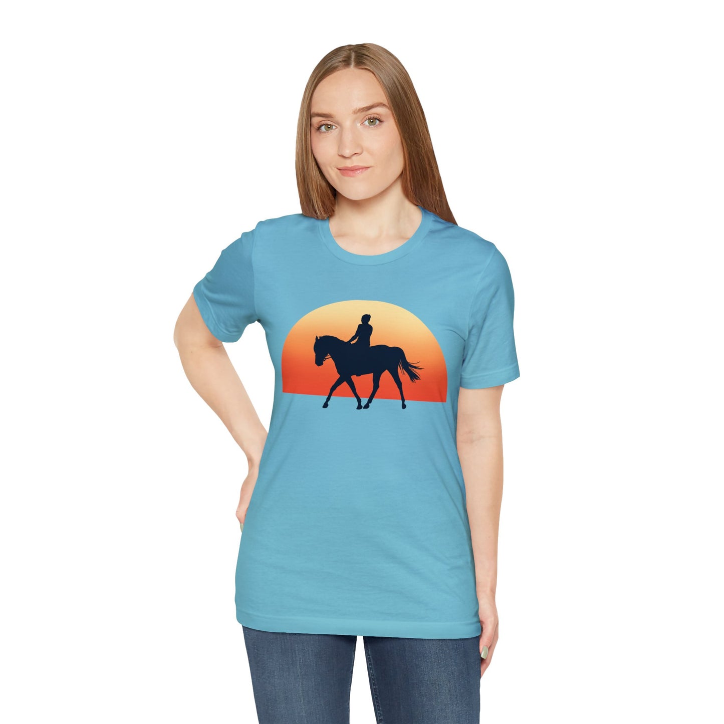 Horse Sunset - Unisex Short Sleeve Jersey Tee