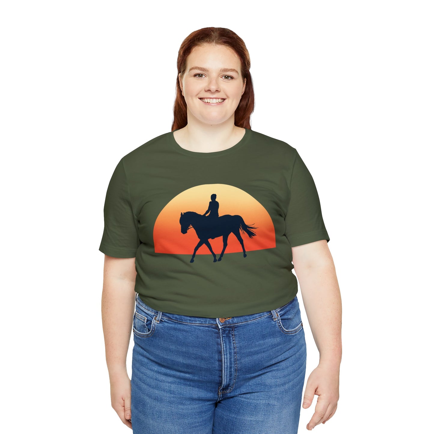 Horse Sunset - Unisex Short Sleeve Jersey Tee