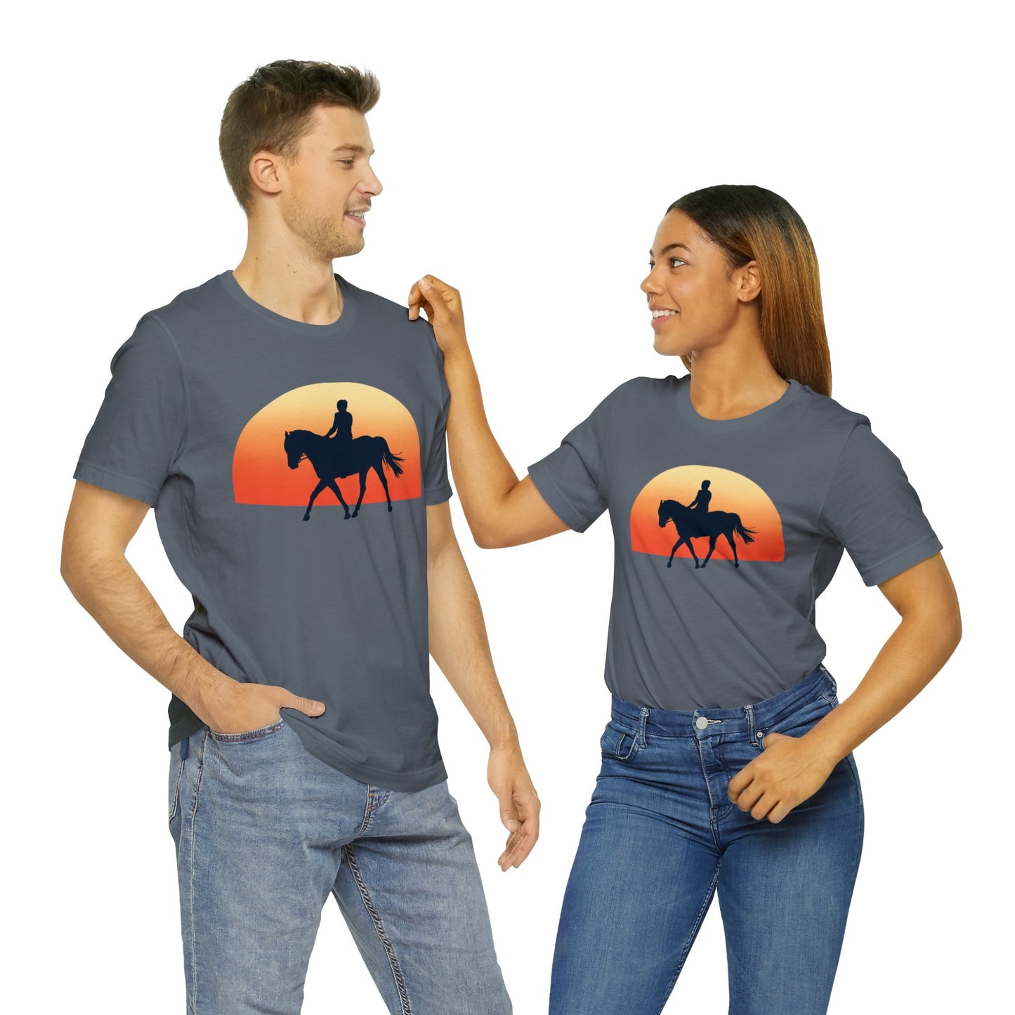 Horse Sunset - Unisex Short Sleeve Jersey Tee