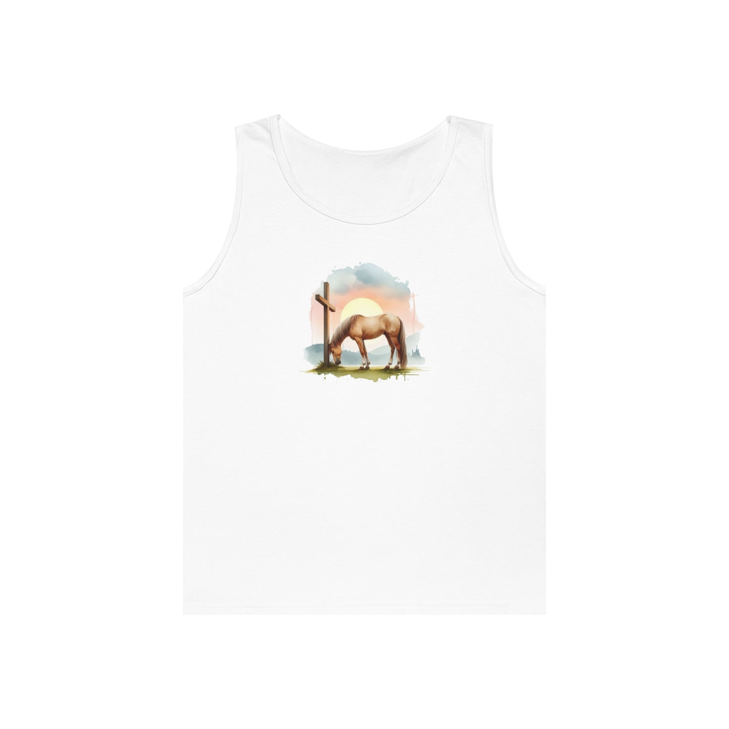 Horse and Cross - Heavy Cotton Tank Top