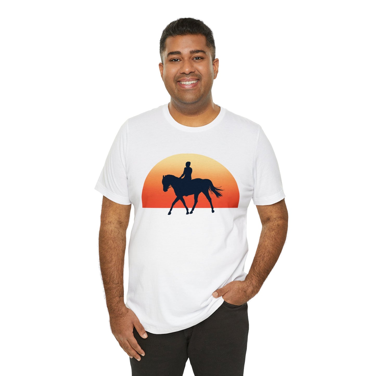 Horse Sunset - Unisex Short Sleeve Jersey Tee