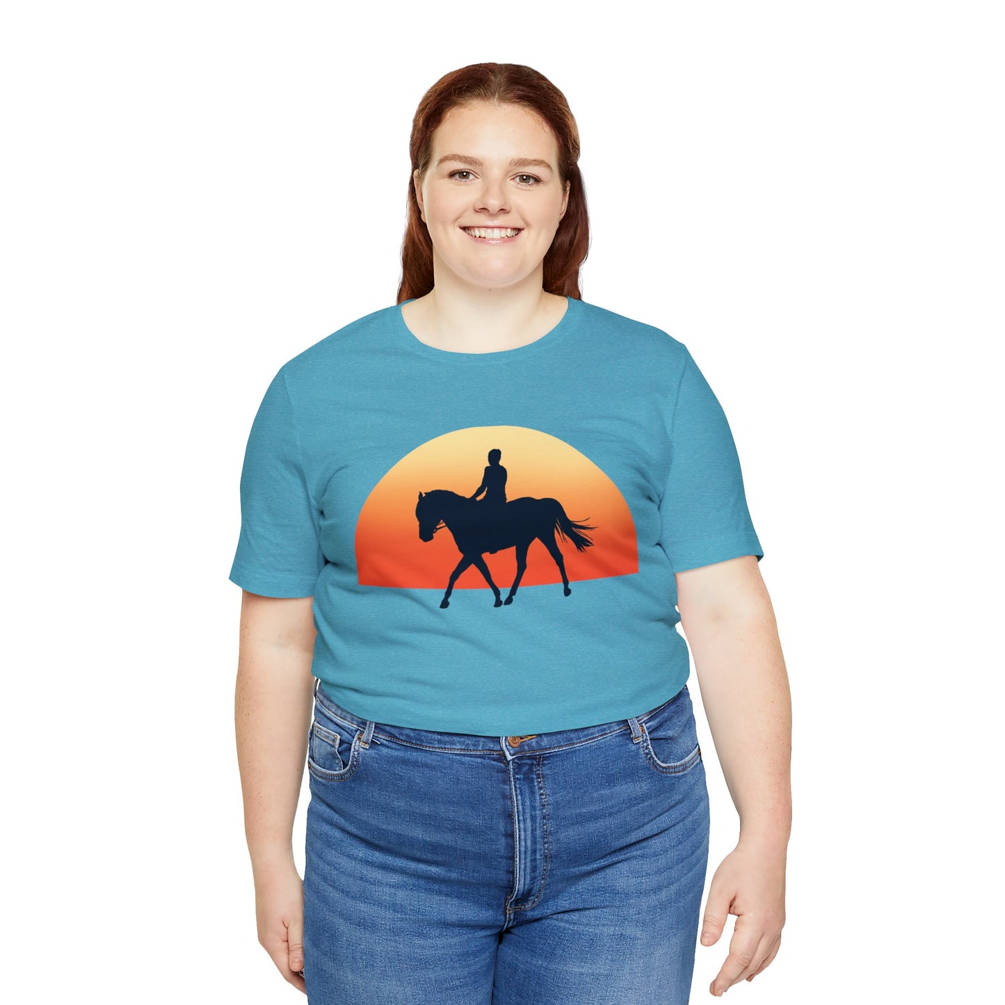 Horse Sunset - Unisex Short Sleeve Jersey Tee