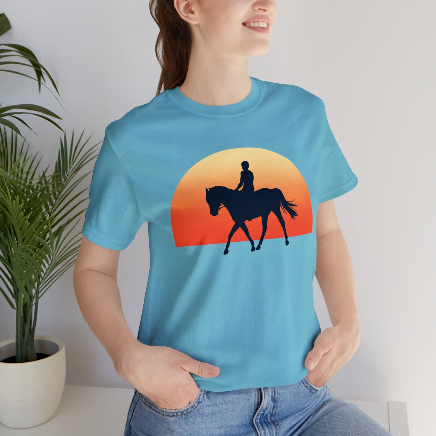 Horse Sunset - Unisex Short Sleeve Jersey Tee