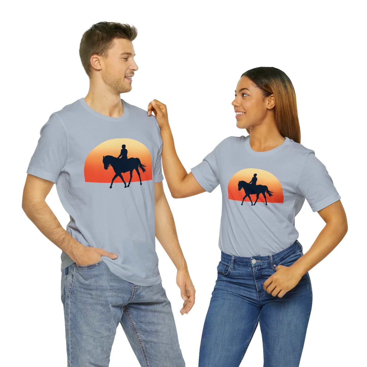 Horse Sunset - Unisex Short Sleeve Jersey Tee