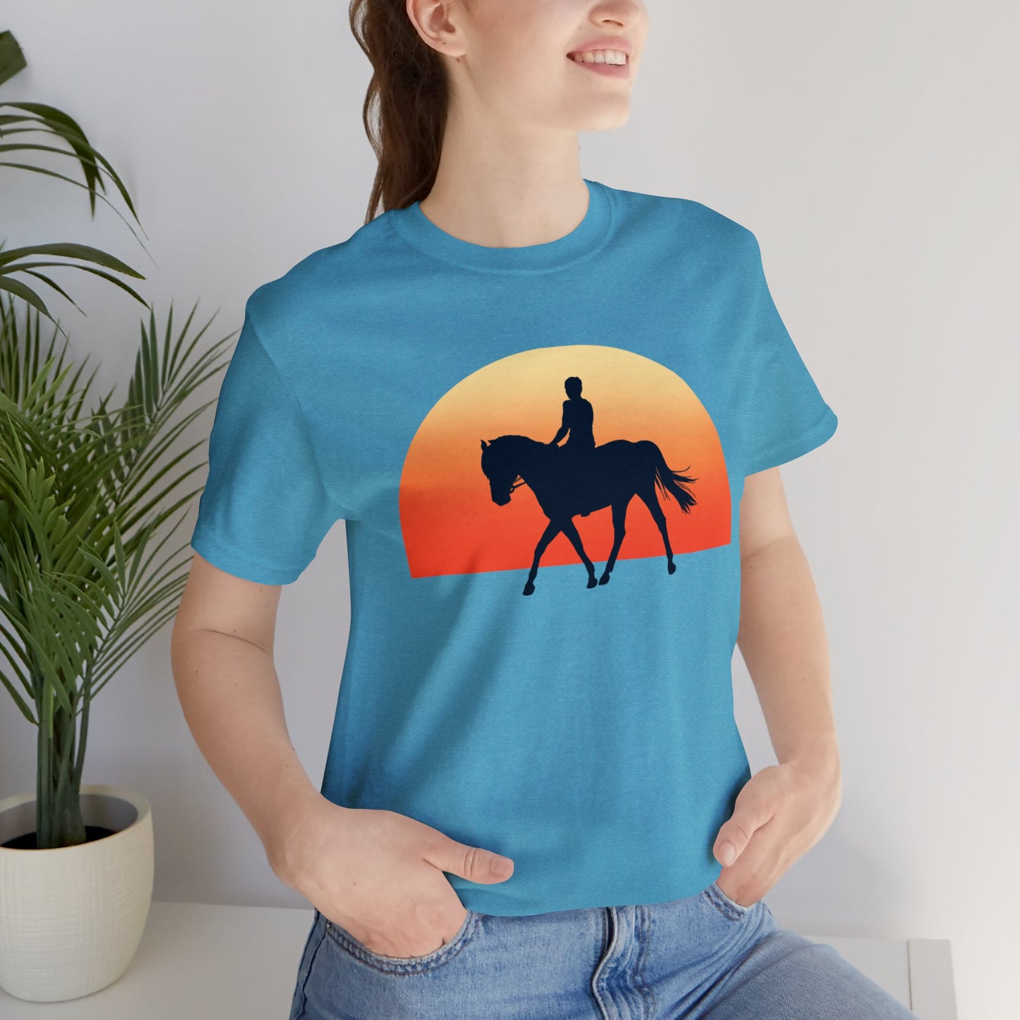 Horse Sunset - Unisex Short Sleeve Jersey Tee