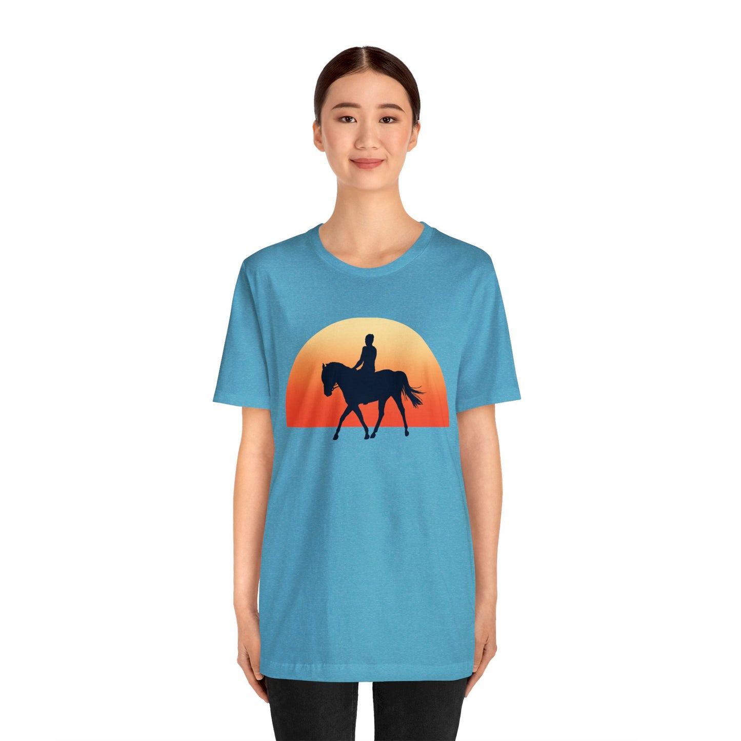 Horse Sunset - Unisex Short Sleeve Jersey Tee