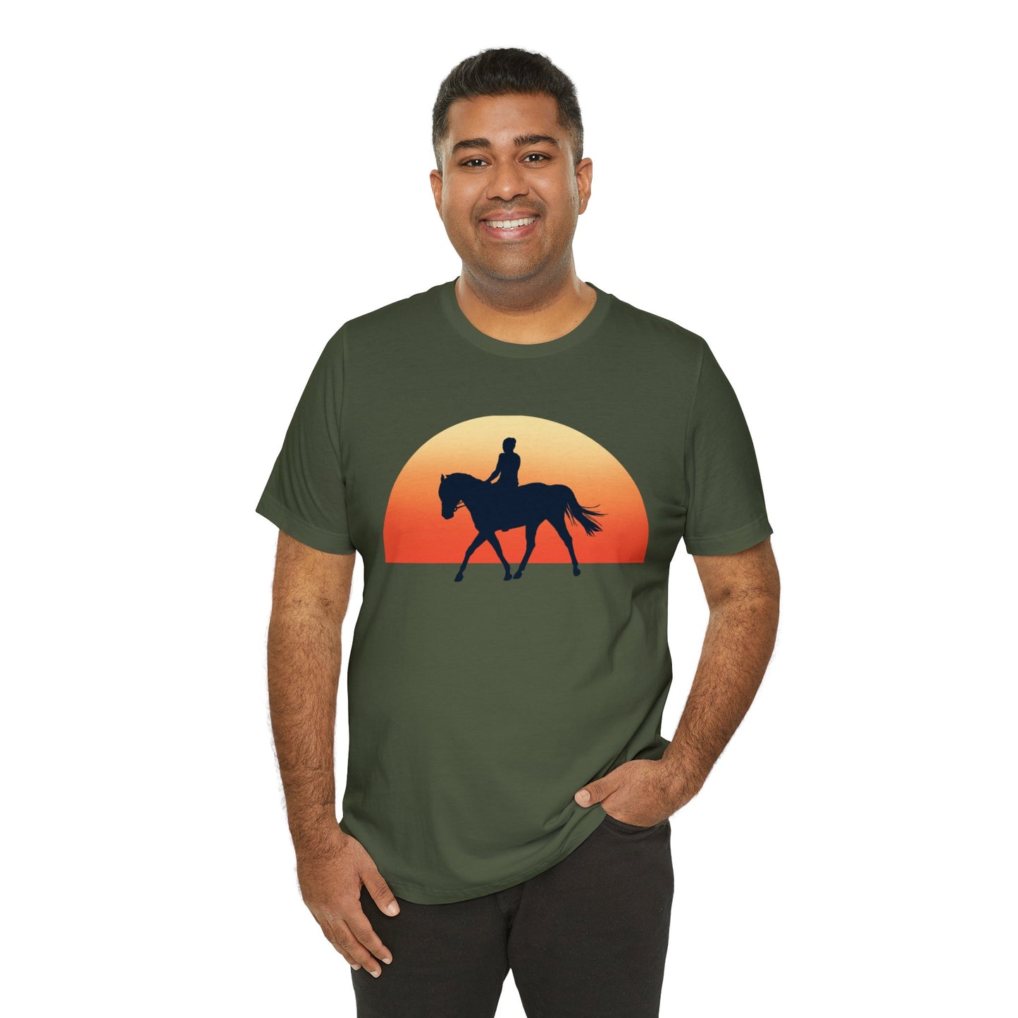 Horse Sunset - Unisex Short Sleeve Jersey Tee