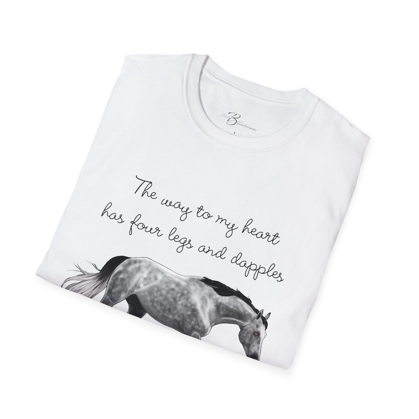 The Way To My Heart - Dappled Grey - Horse Lover T-Shirt - Color Specific