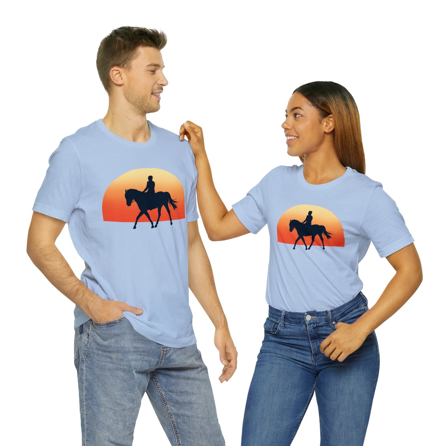 Horse Sunset - Unisex Short Sleeve Jersey Tee