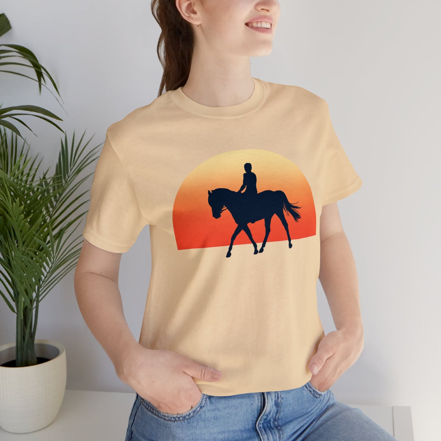 Horse Sunset - Unisex Short Sleeve Jersey Tee