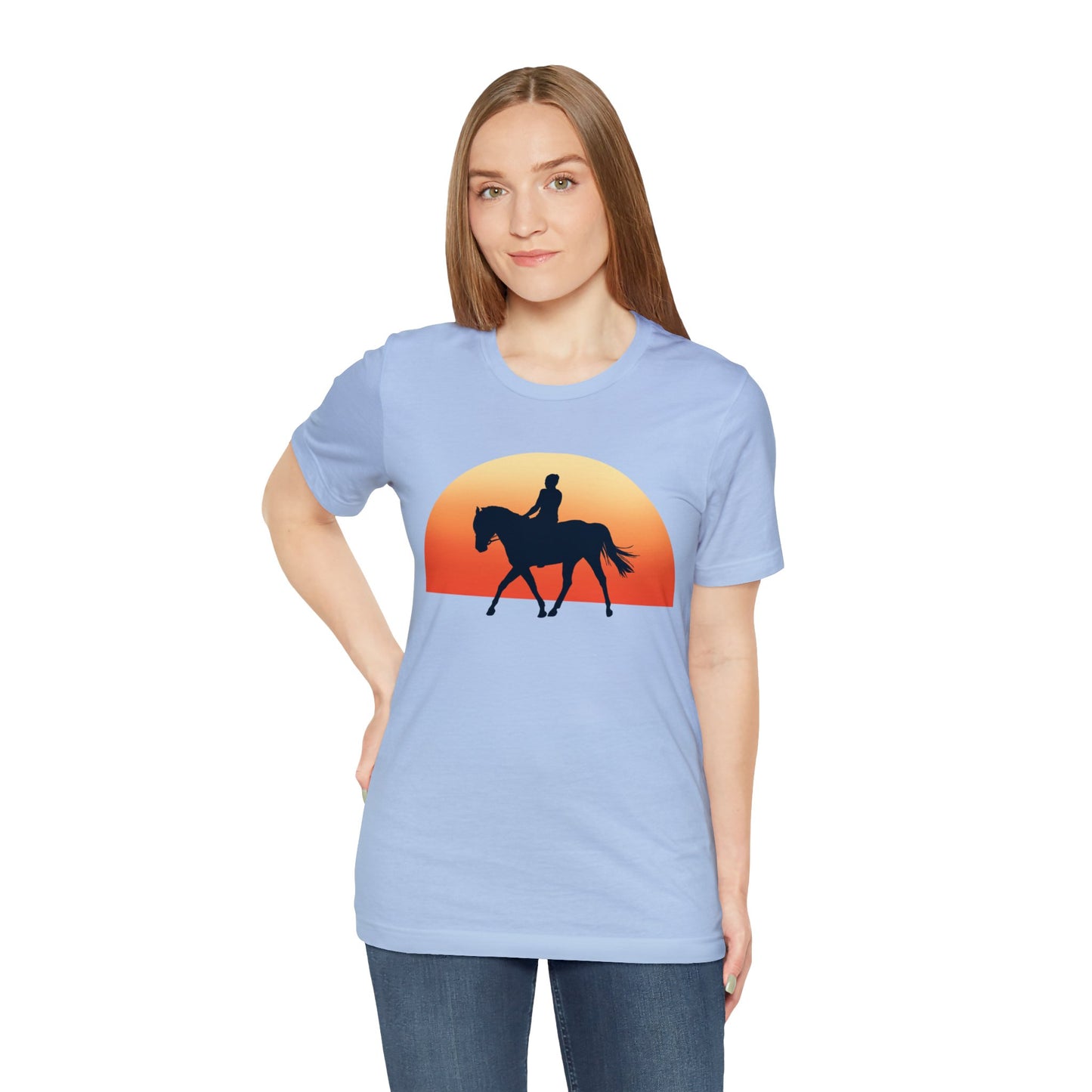 Horse Sunset - Unisex Short Sleeve Jersey Tee