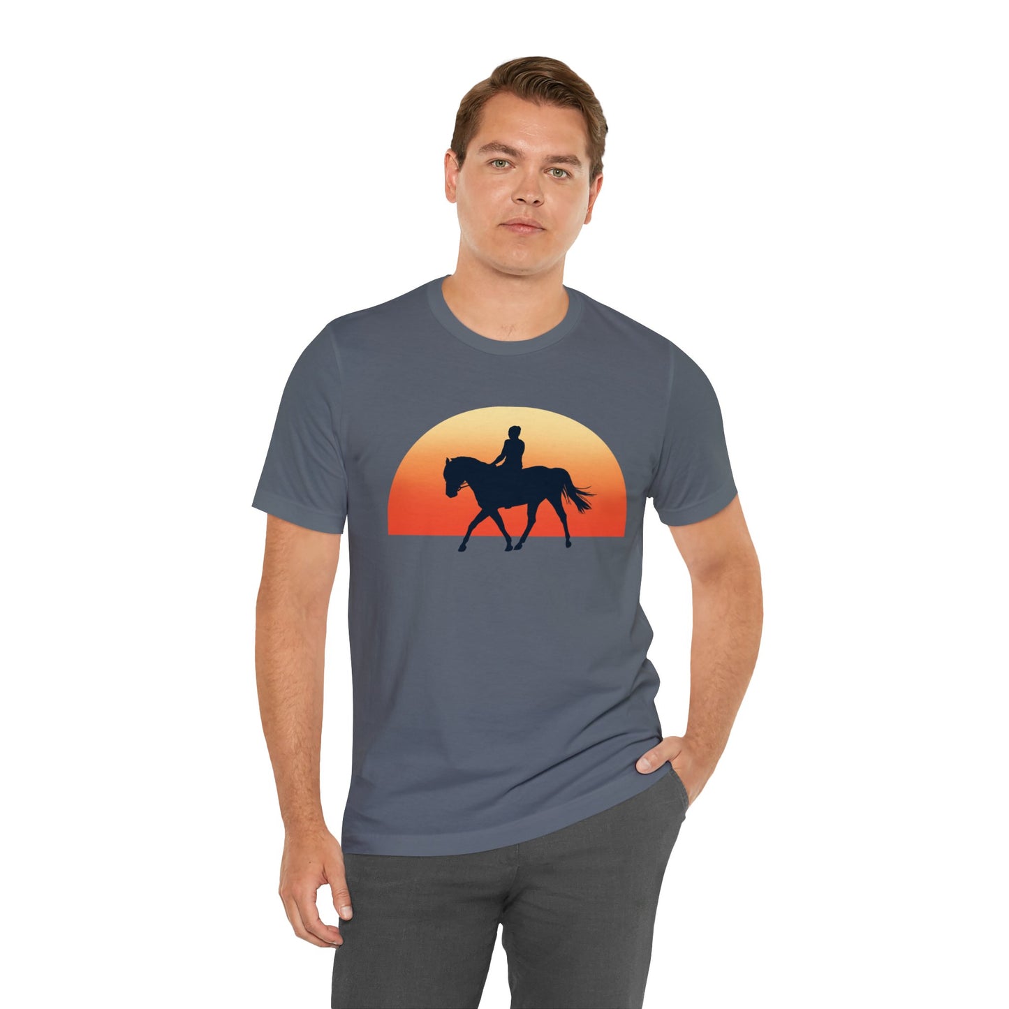 Horse Sunset - Unisex Short Sleeve Jersey Tee