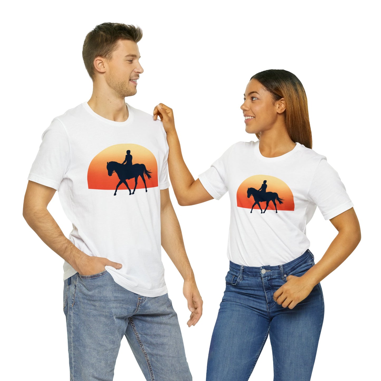 Horse Sunset - Unisex Short Sleeve Jersey Tee