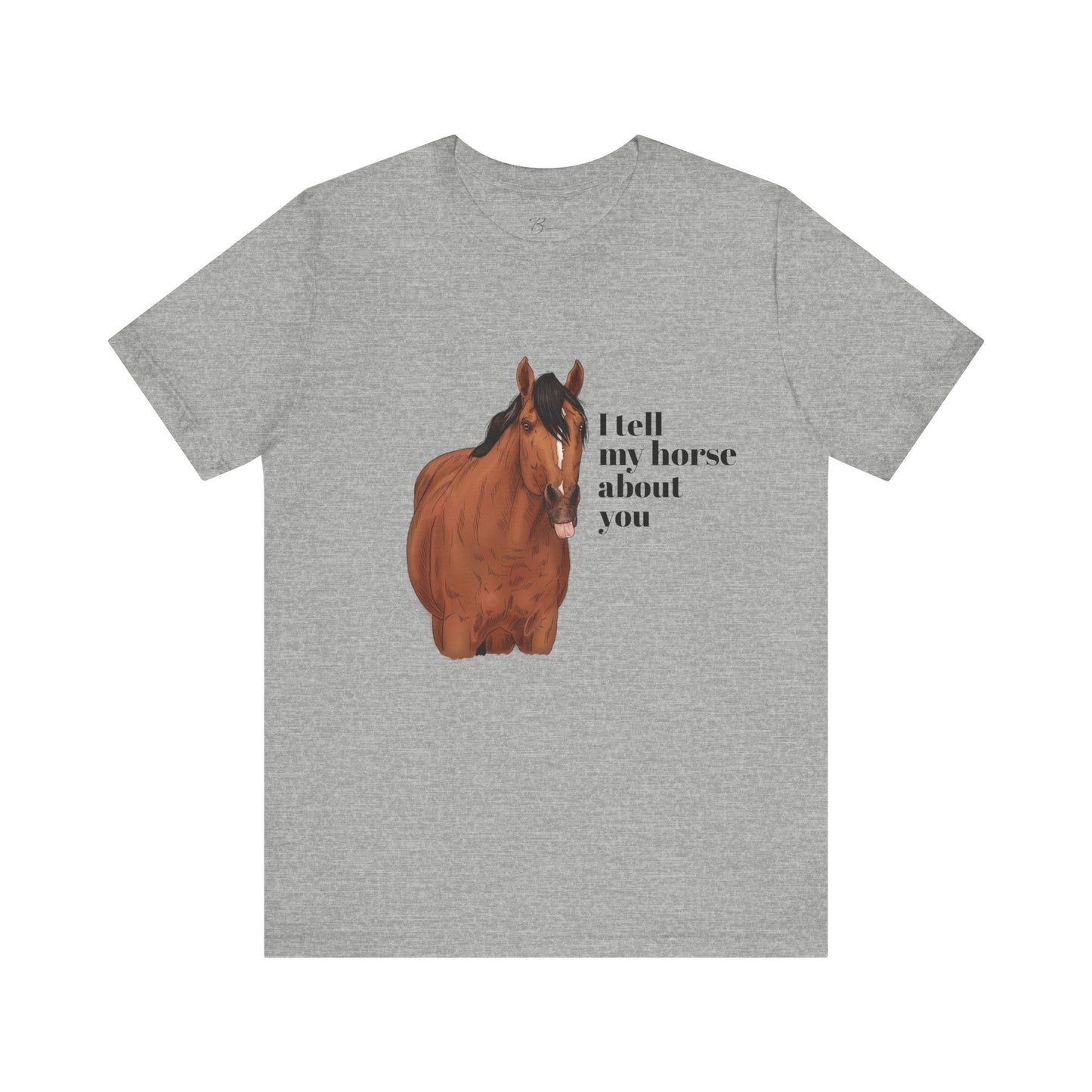 I tell my horse about you - Unisex Short Sleeve Jersey Tee