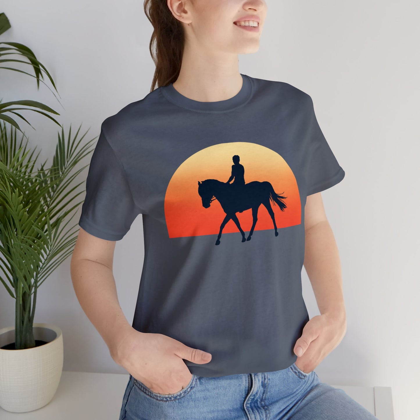 Horse Sunset - Unisex Short Sleeve Jersey Tee