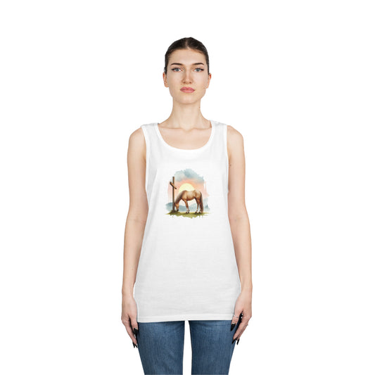 Horse and Cross - Heavy Cotton Tank Top