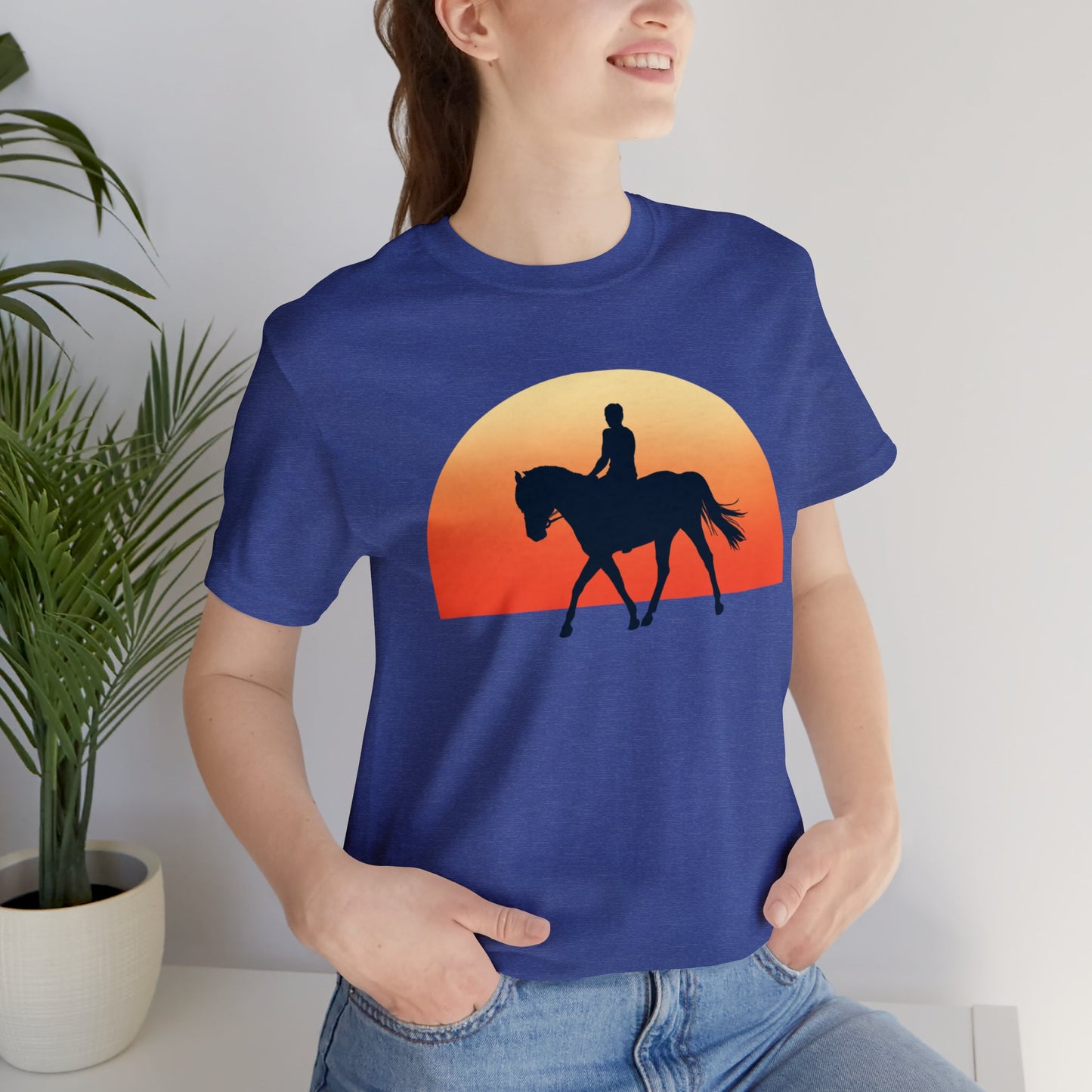 Horse Sunset - Unisex Short Sleeve Jersey Tee