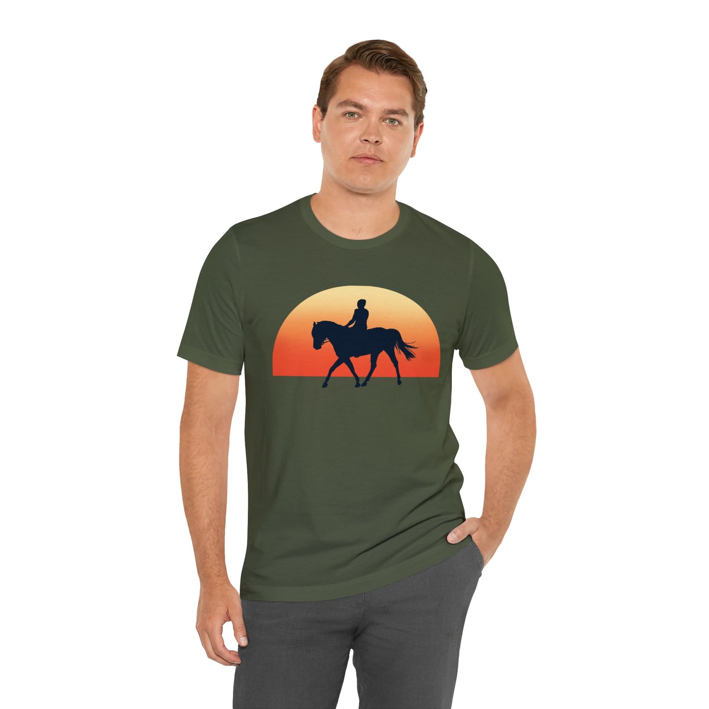 Horse Sunset - Unisex Short Sleeve Jersey Tee