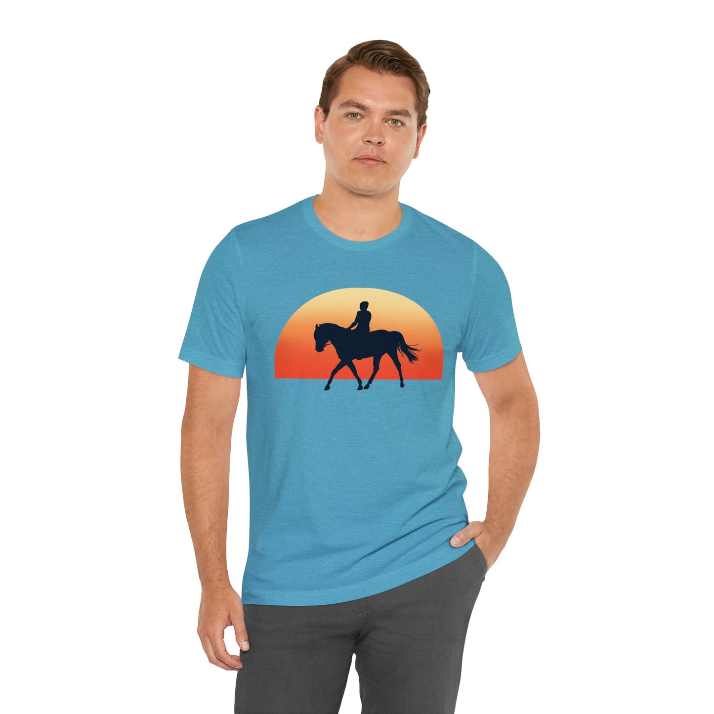 Horse Sunset - Unisex Short Sleeve Jersey Tee